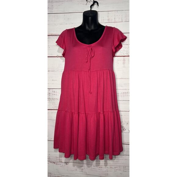 See You Monday | Pink Tiered Babydoll Fit Tunic | Medium - Picture 1 of 4
